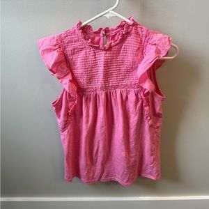 Pink ruffle top